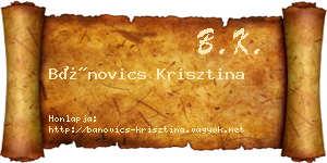 Bánovics Krisztina névjegykártya